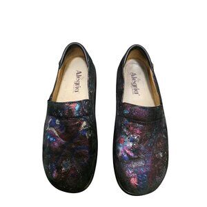 Alegria By PG Lite KEL-753 Women's Slip-On Shoes Black Multicolor Paisley Patter